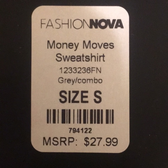 Fashion Nova Money Moves Sweatshirt - Picture 2 of 2